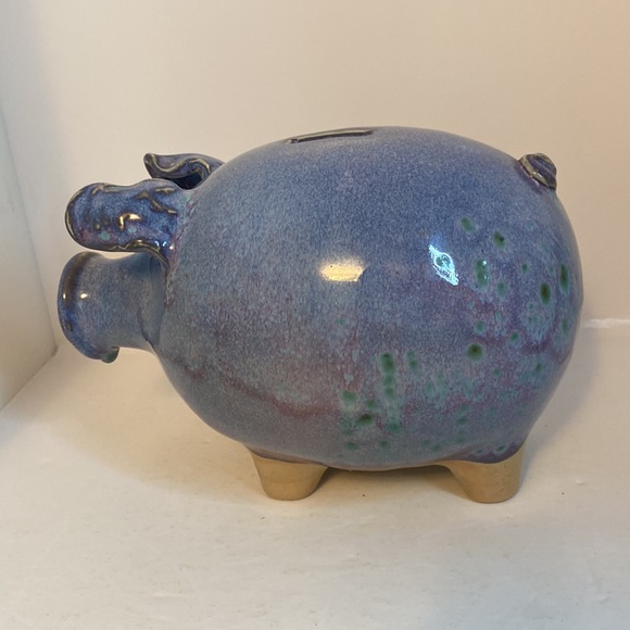 Stoneware Pottery Pig Piggy Bank Handcrafted - Picture 4 of 13